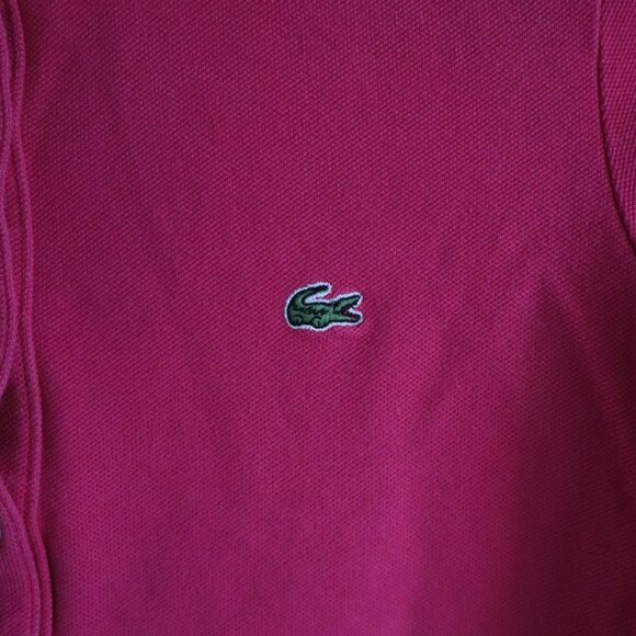 Lacoste Women's Pink Sz 34 Buttoned Polo Collar Short Sleeve Pullover Shirt Top - Picture 6 of 12